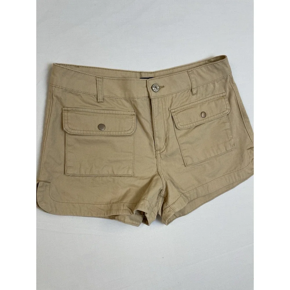 Rewash Brand Khaki Shorts Womens 3 / 26 Y2K Shortie‎ Tan Utility Preppy